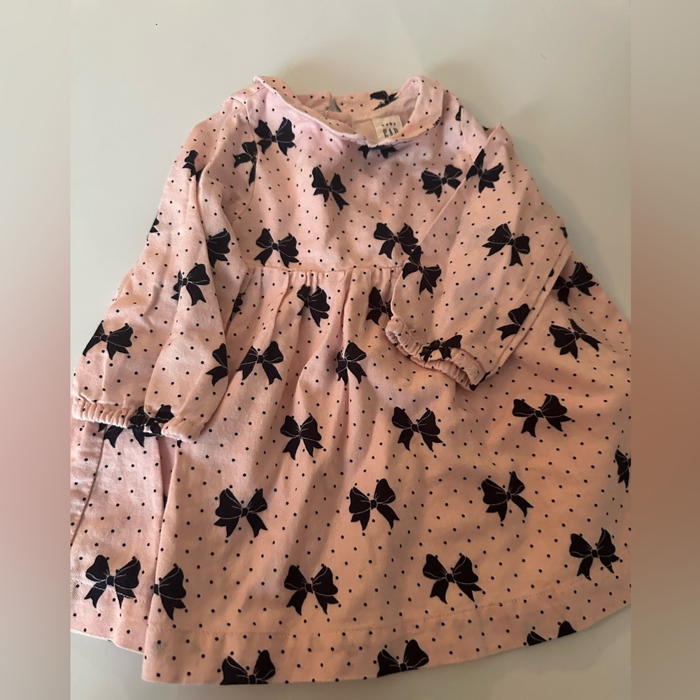 Pink Dress with Black Bow Pattern baby gap